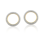 Brinco Semijoia  Dourado com Zircônia Cristal e Aplique Ródio