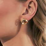 Brinco Semijoia Trançado Vazado no Ouro 18k