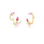 Brinco Ear Cuff Pedra 3 Voltas Curvo 30mm – Banho ouro 18k
