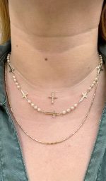 Colar Semijoia Fio Mini Palitinho Diamantados Banho Ouro 18K - Imagem 3
