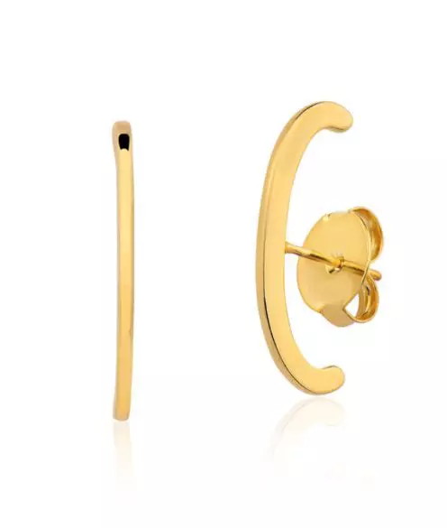 15364224183-f79c235196371c7f7c877d385d78e1c4-6169f355456d6.webp Brinco Semijoia Ear Hook Liso Banho Ouro 18K - Imagem 1