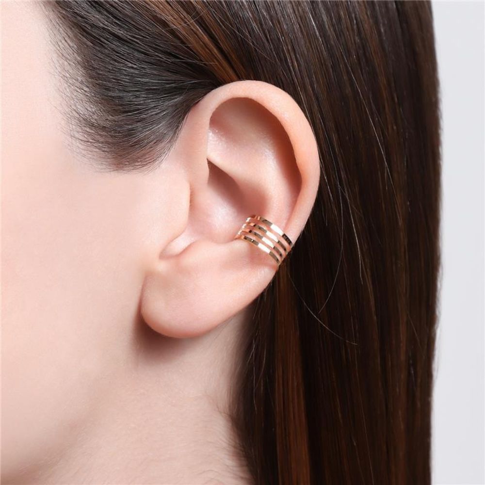 xr:d:DAF-qrY8CTw:2,j:46582642113777452,t:24030518 Piercing Fake Ajustável Semijoia com 4 Linhas Banho Ouro 18k - Imagem 1