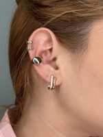 Piercing de Encaixe Semijoia Curvo Liso - Banho de Ouro 18k 15X9X12mm - Imagem 3