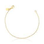 PULSEIRA MALEAVEL LISO INTERCALADO CANINHO BOLINHA 1MM BAN. DOURADO /TAM. 16