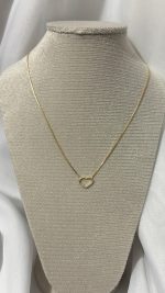 COLAR MNI CORACAO VAZADO OURO AMARELO