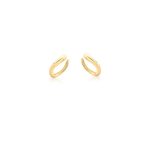 Par De Piercing Fake Semijoia Orgânico Curvo Liso Banho Ouro 18K - Imagem 2
