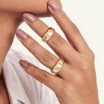 Anel Pequeno Semijoia com Zircônia Interna 8mm Banhado a Ouro – Tamanho 20 - Imagem 2