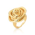 ANEL DOURADO POLIDO FORMATO ROSA GOLDEN ROSE